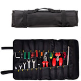 Wrench Roll Up Pouch, Wrench Organizer & Tool Pouch for 10 Sockets, Roll Up Tool Bag for Mechanic Electrician Craftsman (Black)