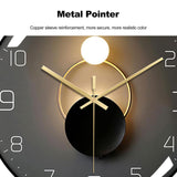 Wall Clock, Art Deco Wall Clock, Non-Ticking Silent Modern Metal Wall Clock, Suitable for Living Room, Bedroom, Office,Study Room