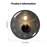 Wall Clock, Art Deco Wall Clock, Non-Ticking Silent Modern Metal Wall Clock, Suitable for Living Room, Bedroom, Office,Study Room