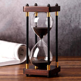 Hourglass Timer,60 Minute Hourglass,Hourglass Sand Timer,Black Wooden Hourglass,for Home,Dinning Room,Office Decor Black Sand
