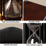 Hourglass Timer,60 Minute Hourglass,Hourglass Sand Timer,Black Wooden Hourglass,for Home,Dinning Room,Office Decor Black Sand