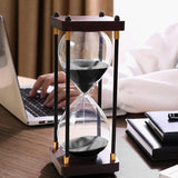 Hourglass Timer,60 Minute Hourglass,Hourglass Sand Timer,Black Wooden Hourglass,for Home,Dinning Room,Office Decor Black Sand