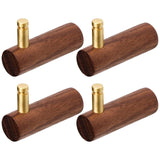 4 Pcs Wooden Wall Hooks Coat Hooks Hangers Wall Mounted Brass Decorative Wall Hooks Towel Hook, Walnut Wall Hooks(L-Shaped,Walnut) In Australia - Darrahopens
