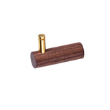 4 Pcs Wooden Wall Hooks Coat Hooks Hangers Wall Mounted Brass Decorative Wall Hooks Towel Hook, Walnut Wall Hooks(L-Shaped,Walnut)