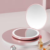 (with Light) Rechargeable Magnifying Mirror Dimmable Travel Mirror for Purse Pocket Handheld Double Sided Makeup Mirror In Australia - Darrahopens