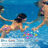 24 Pcs Diving Gems Toys Colorful Mermaid Pool Toys with 2 Treasure Pirate Boxes Summer Treasure Toys Set for Girls (Ocean Style)