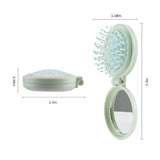 Mini Brush with Mirror - Green Travel Folding Hair Brush for Purse, Wet Brush for Women not taking up space and convenient In Australia - Darrahopens