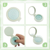Mini Brush with Mirror - Green Travel Folding Hair Brush for Purse, Wet Brush for Women not taking up space and convenient In Australia - Darrahopens
