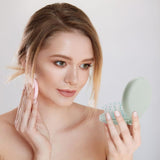Mini Brush with Mirror - Green Travel Folding Hair Brush for Purse, Wet Brush for Women not taking up space and convenient In Australia - Darrahopens