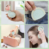 Mini Brush with Mirror - Green Travel Folding Hair Brush for Purse, Wet Brush for Women not taking up space and convenient In Australia - Darrahopens