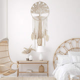 Wall Hanging Large Dreamcatcher Woven Boho Dream Catchers for Home Bedroom Nursery Wedding Decor (Feather)