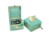 Gift Wrapped Mini Wooden Hand Crank Music Box with Lovely Cat (Tune: Castle in The Sky) (Brownish Yellow)