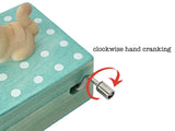 Gift Wrapped Mini Wooden Hand Crank Music Box with Lovely Cat (Tune: Castle in The Sky) (Brownish Yellow)
