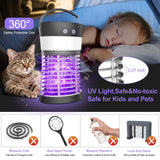 Electric Solar Mosquito Killer for Indoor & Outdoor, High Powered Pest Control Waterproof UV Mosquito Zapper,Rechargeable Insect