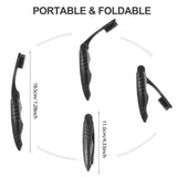 8 Packs Travel Toothbrushes Individually Wrapped Black Folding Toothbrush for Travel Camping Portable Charcoal Toothbrush with