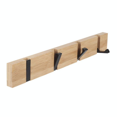 Wooden Coat Hooks Coat Rack Wall Mounted, Modern Coat Rack, Space-Saving Coat Hook with 4 Standard Retractable Hooks Hat Coat In Australia - Darrahopens