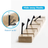 Wooden Coat Hooks Coat Rack Wall Mounted, Modern Coat Rack, Space-Saving Coat Hook with 4 Standard Retractable Hooks Hat Coat In Australia - Darrahopens