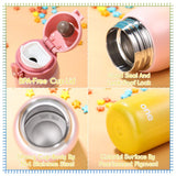 Kids Water Bottle, Double Wall Vacuum Insulated Stainless Steel Bottle for 24 hrs Cooling & 12 hrs Keep Warm, 9oz