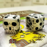 5Pcs Halloween White Skeleton Dice Decorative Mini Skeleton Face Gaming Dice for Club Pub Halloween Party
