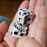 5Pcs Halloween White Skeleton Dice Decorative Mini Skeleton Face Gaming Dice for Club Pub Halloween Party
