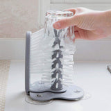 with Suction Base Bristle Brush for Beer Cup, Long Leg Cup, Red Wine Glass and More Bar Kitchen Sink Home Tools Grey