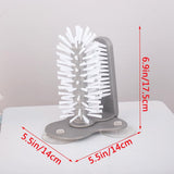 with Suction Base Bristle Brush for Beer Cup, Long Leg Cup, Red Wine Glass and More Bar Kitchen Sink Home Tools Grey