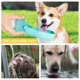 350ml/11.84 oz, Portable Leak-Proof Pet Water Bottle, Foldable, for Cats, Dogs and Small Animals, Outdoor Activities (Blue)