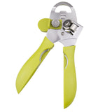 4-in-1 Stainless Steel Can Opener, Hand-Held Can Opener, Multifunctional, Sharp Blade, Labor-saving Handle, Easy To Grasp  Green