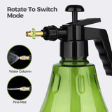 Fine Mist Spray Bottle Plastic Green 1.5L, Hand Held Pressure Plant Mister with Top Pump, Empty Water Sprayer Watering Can with