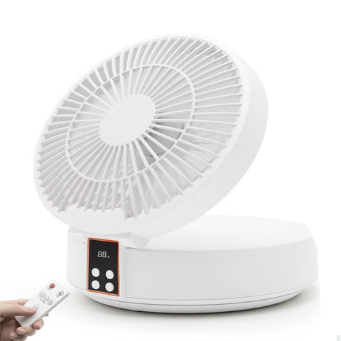 Desktop Fan with Remote, Portable Rechargeable LED Light Fan Air Cooler Mini Desk USB Fan with  Quiet Operation, ( Color : White ) In Australia - Darrahopens