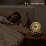 Desktop Fan with Remote, Portable Rechargeable LED Light Fan Air Cooler Mini Desk USB Fan with  Quiet Operation, ( Color : White )