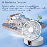 Desktop Fan with Remote, Portable Rechargeable LED Light Fan Air Cooler Mini Desk USB Fan with  Quiet Operation, ( Color : White )