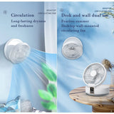 Desktop Fan with Remote, Portable Rechargeable LED Light Fan Air Cooler Mini Desk USB Fan with  Quiet Operation, ( Color : White )