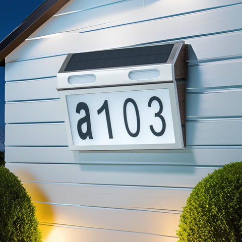 Solar House Numbers for Outside, Metal Waterproof Solar Address Sign Plaque Lights Outdoor LED Illuminated for Outside House Yard In Australia - Darrahopens