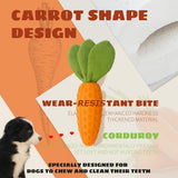 Dog Chew Toy, Carrot Dog Squeaky Toys for Aggressive Chewers, Natural Rubber Dog Teeth-Cleaning Toy for Puppy Small Medium
