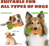 Dog Chew Toy, Carrot Dog Squeaky Toys for Aggressive Chewers, Natural Rubber Dog Teeth-Cleaning Toy for Puppy Small Medium