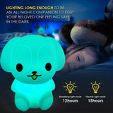 Bedside Lamp for Kids, Baby Nursery Lamp for Breastfeeding Safe, Break Resistant,  Adjustable  Control + Touch Control - Dog