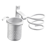 Aluminum Storage Holder Wall Mount Hair Dryer Holder Wall Phone Holder with Fixing Screws for Hair Dryer(Silver)