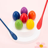 Egg Spoon Race Game Set, Wooden Egg Balance Game Relay Race Games for Kids Outdoor Lawn Games Easter Eggs Hunt Game 6pes