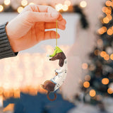 Personalized Dachshund Dog Ornaments, Christmas Ornament Cute Dog Christmas Tree Decorations Dog Pendant DIY Custom Name