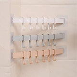 Coat Rack, Wall Mounted Coat Rack with 6 Decorative Hooks,Self Adhesive Kitchen Bathroom Wall Door Hanger Hooks 3pes