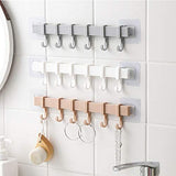 Coat Rack, Wall Mounted Coat Rack with 6 Decorative Hooks,Self Adhesive Kitchen Bathroom Wall Door Hanger Hooks 3pes