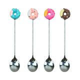 4 Pack Stirring Spoons Cute Doughnut Coffee Spoon Stainless Steel Little Teaspoons Mini Donut Dessert Ice Cream Tea Sugar Stirrers In Australia - Darrahopens