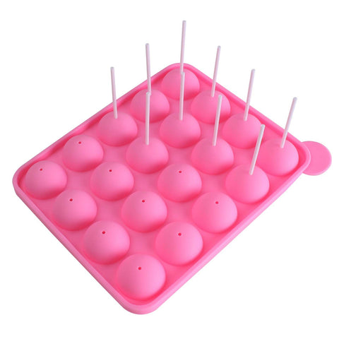 20 Cavity Silicone Pink Lolly Pop Party Cupcake Baking Mold Cake Pop Stick Mold Tray EASY TO CLEAN EASY TO USE In Australia - Darrahopens