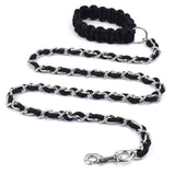 Heavy Duty Dog Leashes Metal Pet Chain Lead with Soft Rope Handle for Medium Large Dogs L-170 * 0.5cm single rope In Australia - Darrahopens