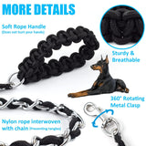 Heavy Duty Dog Leashes Metal Pet Chain Lead with Soft Rope Handle for Medium Large Dogs L-170 * 0.5cm single rope In Australia - Darrahopens