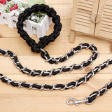Heavy Duty Dog Leashes Metal Pet Chain Lead with Soft Rope Handle for Medium Large Dogs L-170 * 0.5cm single rope In Australia - Darrahopens