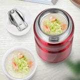 Red Thermoses 500ml/750ml Stainless Steel Thermoses Portable Vacuum Insulated Soup Container Thermoses Lunch Box (Color : Red )