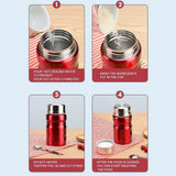 Red Thermoses 500ml/750ml Stainless Steel Thermoses Portable Vacuum Insulated Soup Container Thermoses Lunch Box (Color : Red )