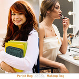 Leather Sanitary Napkin Storage Bag, Portable Menstrual Pad Bag Period Pads Pouch, Small Make Up Bags(Green)
